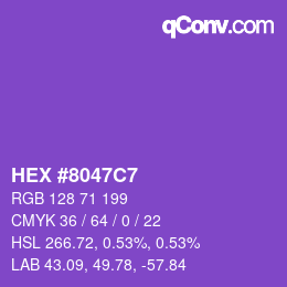 Color code: HEX #8047C7 | qconv.com