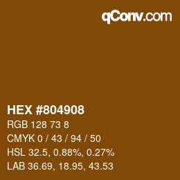 Color code: HEX #804908 | qconv.com