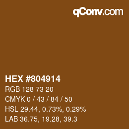 Color code: HEX #804914 | qconv.com