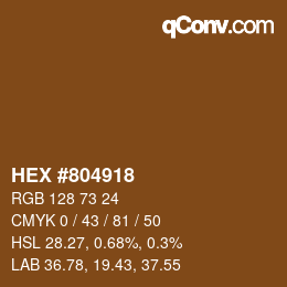 Color code: HEX #804918 | qconv.com