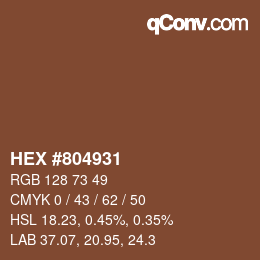 カラーコード: HEX #804931 | qconv.com