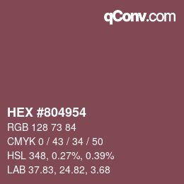 Código de color: HEX #804954 | qconv.com
