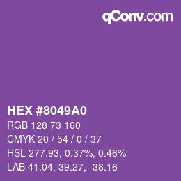 カラーコード: HEX #8049A0 | qconv.com