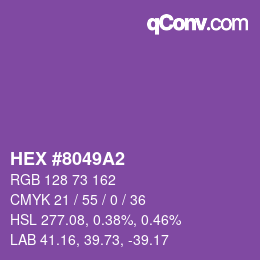 颜色代码: HEX #8049A2 | qconv.com