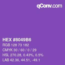 Color code: HEX #8049B6 | qconv.com