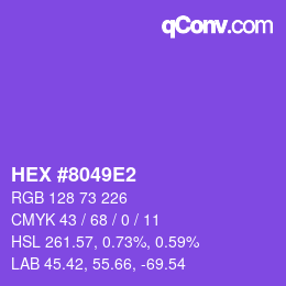 カラーコード: HEX #8049E2 | qconv.com