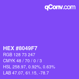 Farbcode: HEX #8049F7 | qconv.com