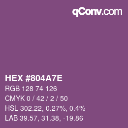 Color code: HEX #804A7E | qconv.com