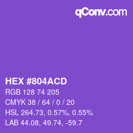 Color code: HEX #804ACD | qconv.com