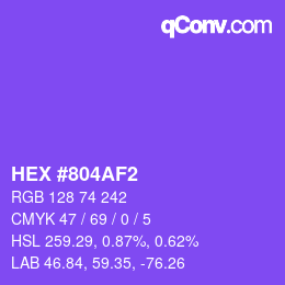 Código de color: HEX #804AF2 | qconv.com