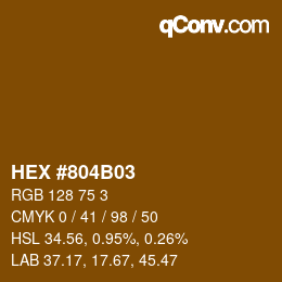 カラーコード: HEX #804B03 | qconv.com