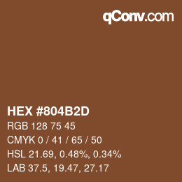 Color code: HEX #804B2D | qconv.com