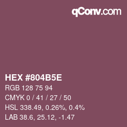 Color code: HEX #804B5E | qconv.com