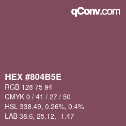 Code couleur: HEX #804B5E | qconv.com