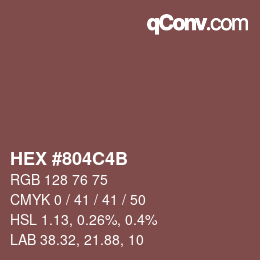 Color code: HEX #804C4B | qconv.com