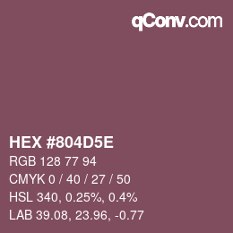 Color code: HEX #804D5E | qconv.com