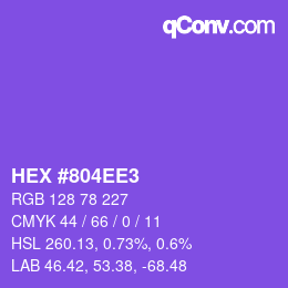 Color code: HEX #804EE3 | qconv.com