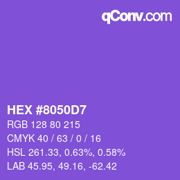 Color code: HEX #8050D7 | qconv.com