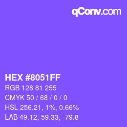 Color code: HEX #8051FF | qconv.com