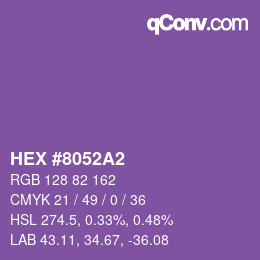 カラーコード: HEX #8052A2 | qconv.com