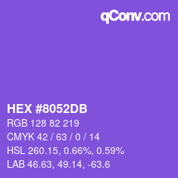 颜色代码: HEX #8052DB | qconv.com