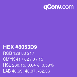 Color code: HEX #8053D9 | qconv.com