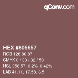 Color code: HEX #805657 | qconv.com