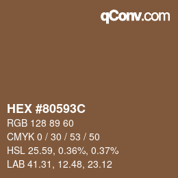 Color code: HEX #80593C | qconv.com
