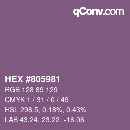 Color code: HEX #805981 | qconv.com