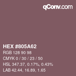 カラーコード: HEX #805A62 | qconv.com