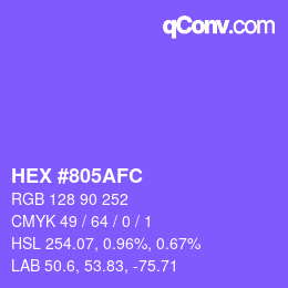 カラーコード: HEX #805AFC | qconv.com