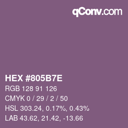Color code: HEX #805B7E | qconv.com