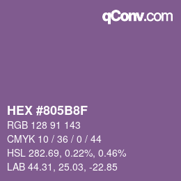 Farbcode: HEX #805B8F | qconv.com