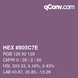 Color code: HEX #805C7E | qconv.com