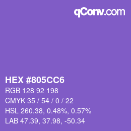 Color code: HEX #805CC6 | qconv.com