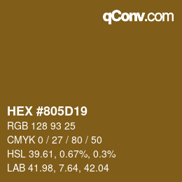 Color code: HEX #805D19 | qconv.com