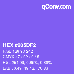 Color code: HEX #805DF2 | qconv.com