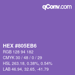 颜色代码: HEX #805EB6 | qconv.com