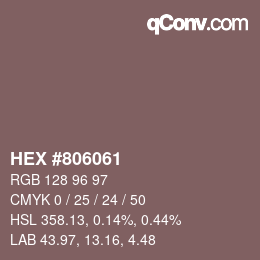 カラーコード: HEX #806061 | qconv.com