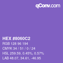 Farbcode: HEX #8060C2 | qconv.com