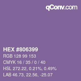 カラーコード: HEX #806399 | qconv.com
