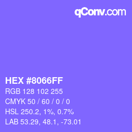 颜色代码: HEX #8066FF | qconv.com