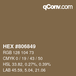 Código de color: HEX #806849 | qconv.com