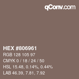 Color code: HEX #806961 | qconv.com