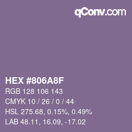 Color code: HEX #806A8F | qconv.com