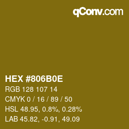 Color code: HEX #806B0E | qconv.com