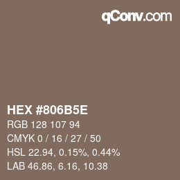 Código de color: HEX #806B5E | qconv.com