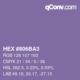 颜色代码: HEX #806BA3 | qconv.com