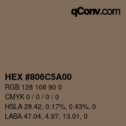 Color code: HEX #806C5A00 | qconv.com
