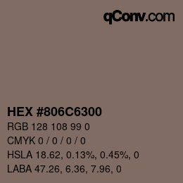 颜色代码: HEX #806C6300 | qconv.com